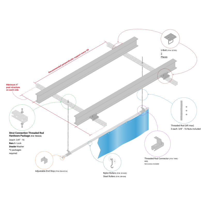 Retractable parallel suspended between