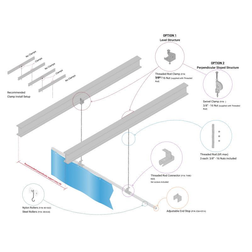 Retractable perpendicular suspended