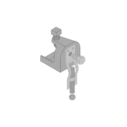 Beam clamp with threaded rod