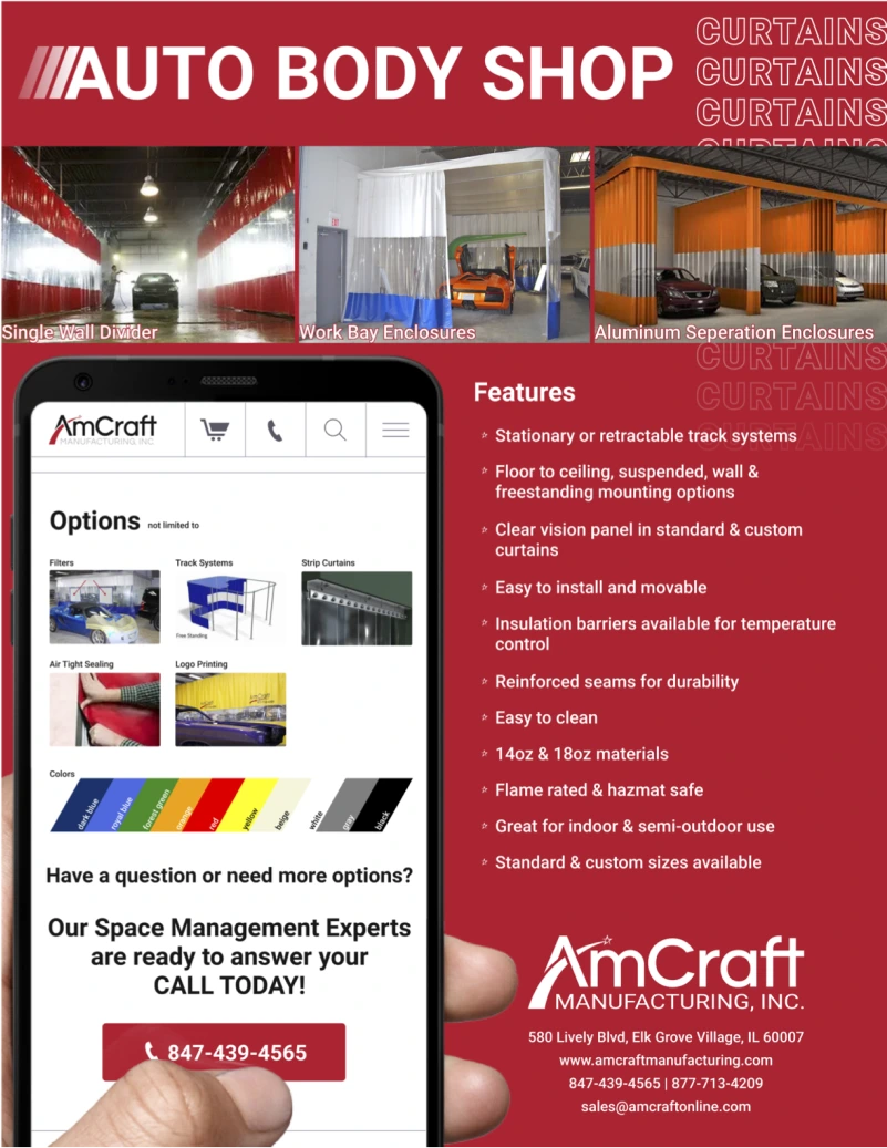 AmCraft Manufacturing Auto Body Shop Curtains Flyer After